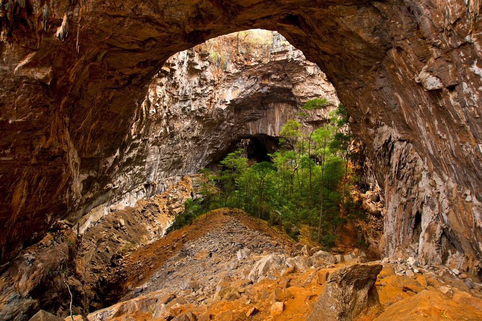 Gruta do Janelão， no Parque Nacional Cavernas do Peruaçu — Foto: Ataliba Coelho