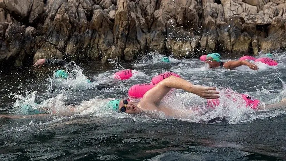O circuito UltraSwim faz parte de uma tendência crescente em viagens: férias baseadas em provas de resistência física — Foto: UltraSwim 33.3