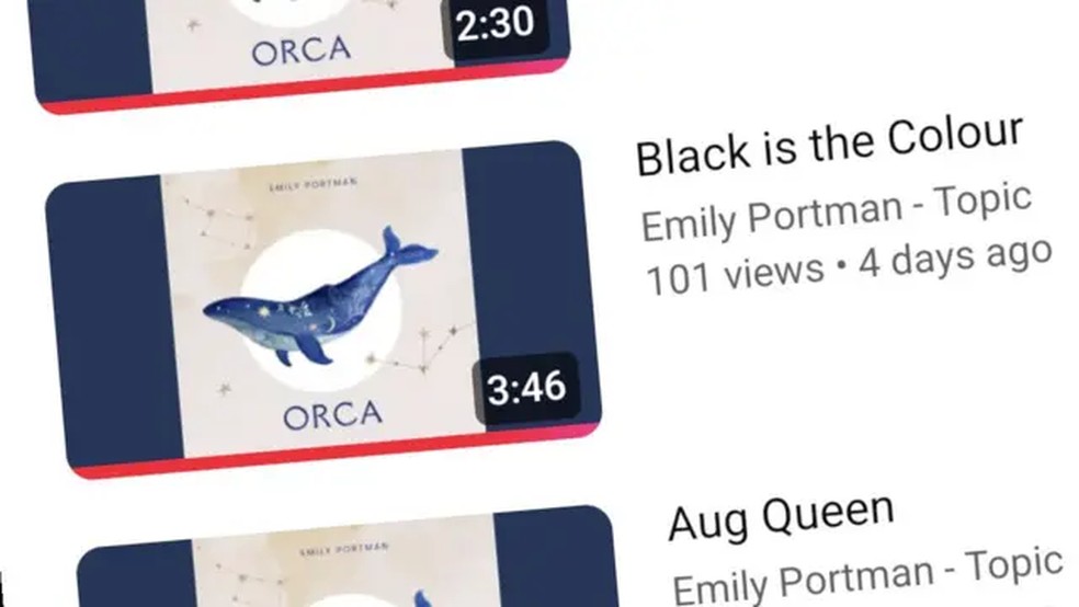 O álbum Orca foi lançado sob o nome de Emily Portman em uma série de plataformas digitais， incluindo o YouTube — Foto: BBC