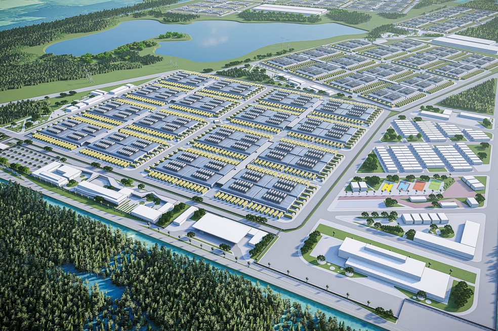 Projeto do Scala AI City， 'cidade' de servidores que será construída em Eldorado do Sul (RS) — Foto: Divulgação/Scala Data Centers