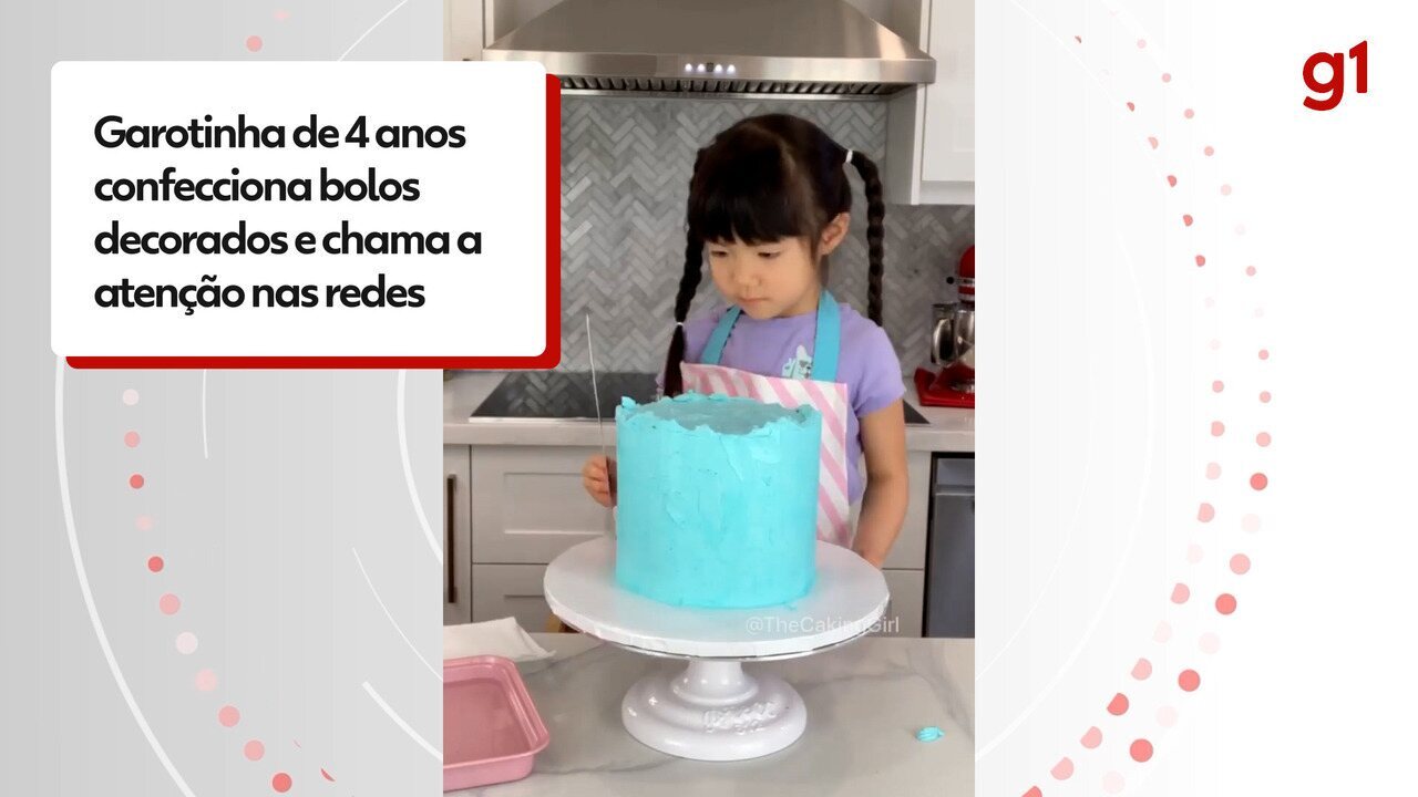 Garotinha de 4 anos confecciona bolos decorados e chama a atenção nas redes