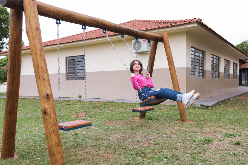 Ana Laura teve a ideia de criar um parquinho na escola onde estuda. — Foto: Elvis Costa/colaboração